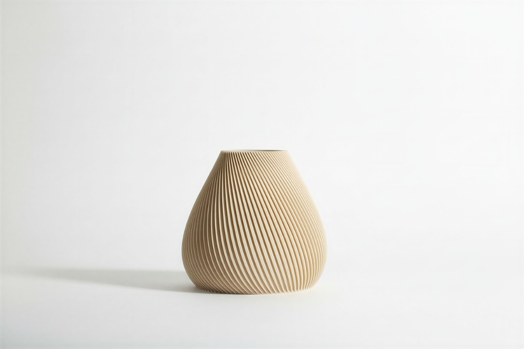 Vase Flora - Konisch zulaufende beige Vase