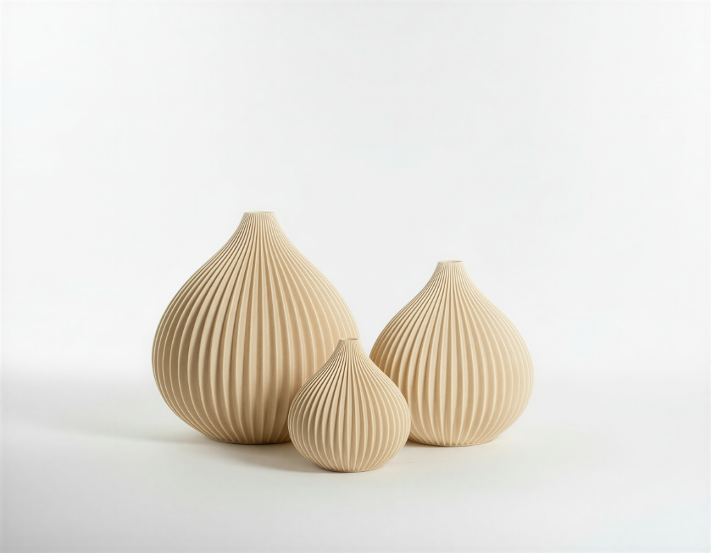 Globo Set - 3er Set beige Vasen